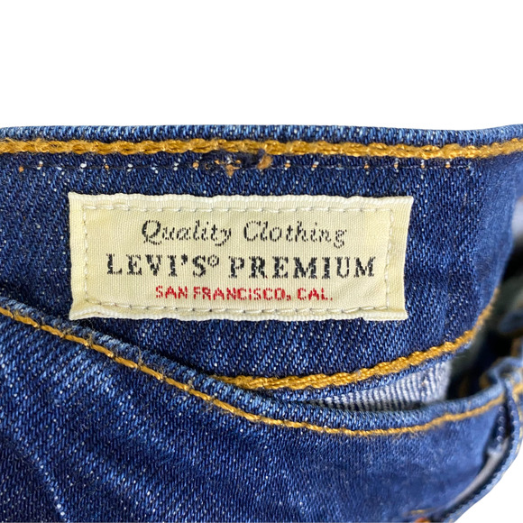 Levi's 501 Premium Women's Skinny Jeans Blue Denim Dark Wash High-Rise W 30 L 28 - Picture 2 of 4
